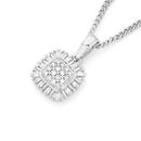 9ct-White-Gold-Diamond-Cluster-Framed-Pendant Sale