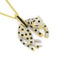 9ct-Gold-Black-Sapphire-10ct-Diamond-Leopard-Enhancer-Pendant Sale