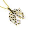 9ct-Gold-Sapphire-Diamond-Leopard-Enhancer-Pendant Sale