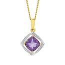 9ct-Gold-Amethyst-Diamond-Origami-Pendant Sale