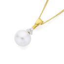 9ct-Gold-Cultured-Freshwater-Pearl-10ct-Diamond-Enhancer Sale