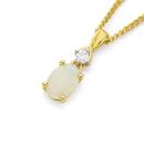 9ct-Gold-Opal-Diamond-Pendant Sale