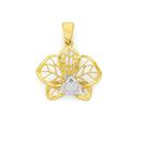 9ct-Gold-Two-Tone-Orchid-Pendant Sale