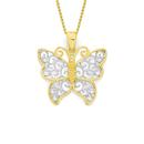 9ct-Gold-Two-Tone-Butterfly-Pendant Sale