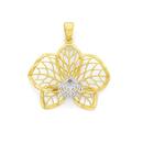 9ct-Gold-Two-Tone-Orchid-Pendant Sale