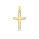 9ct-Gold-Two-Tone-24mm-Cross-Pendant Sale