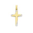 9ct-Gold-Two-Tone-24mm-Cross-Pendant Sale