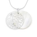 Silver-Large-Round-Mother-Of-Pearl-Flower-Pendant Sale