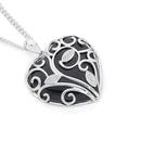 Silver-Onyx-Scroll-With-CZ-Leaves-Cage-Heart-Pendant Sale