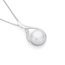 Silver-Cultured-Freshwater-Pearl-CZ-Open-Twist-Pendant Sale