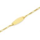 9ct-Gold-16cm-Figaro-31-Oval-ID-Childs-Bracelet Sale