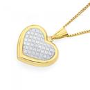 9ct-Gold-on-Silver-Stardust-Glitter-Heart-Pendant Sale