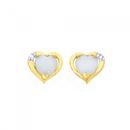 9ct-Gold-Opal-Diamond-Heart-Stud-Earrings Sale