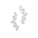 Silver-5-Pear-Cubic-Zirconia-Ear-Curve-Earrings Sale