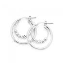 Silver-Double-Hoop-With-5-Balls-Earrings Sale