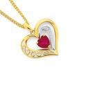 9ct-Gold-Created-Ruby-Diamond-Heart-Pendant Sale