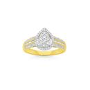 9ct-Gold-Diamond-Pear-Shape-Cluster-Dress-Ring Sale