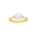 9ct-Gold-Cultured-Freshwater-Pearl-10ct-Diamond-Ring Sale