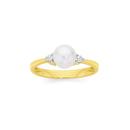 9ct-Gold-Cultured-Freshwater-Pearl-Diamond-Ring Sale