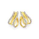 9ct-Gold-Crystal-Triple-Swirl-Open-Hoop-Earrings Sale
