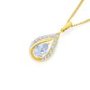 9ct-Gold-Aquamarine-Diamond-Pear-Cut-Open-Teardrop-Pendant Sale