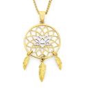 9ct-Gold-Two-Tone-Lotus-Dream-Catcher-Pendant Sale