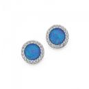 Sterling-Silver-Round-Synthetic-Opal-Cubic-Zirconia-Stud-Earrings Sale