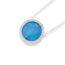 Silver-Synthetic-Opal-Cubic-Zirconia-Round-Pendant Sale