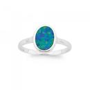 Silver-Oval-Synthetic-Opal-Ring Sale