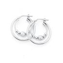 Sterling-Silver-Double-Hoop-Face-and-Plain-Ball-Earrings Sale