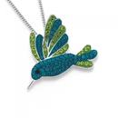 Silver-Green-Crystal-Hummingbird-Pendant Sale