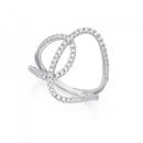 Silver-Cubic-Zirconia-Small-Large-Loop-Entwined-Geometrical-Ring Sale