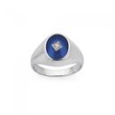 Silver-Oval-Blue-Cubic-Zirconia-Centre-Ring Sale