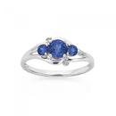 9ct-White-Gold-Created-Ceylon-Sapphire-Diamond-Trilogy-Ring Sale