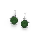 Silver-Round-Dark-Green-Cubic-Zirconia-Cubic-Zirconia-Stud-Earrings Sale