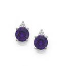 Silver-Violet-Cubic-Zirconia-Cubic-Zirconia-Stud-Earrings Sale