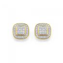 9ct-Gold-Diamond-Cushion-Shape-Stud-Earrings Sale