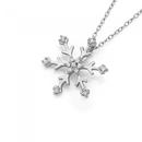 Silver-Cubic-Zirconia-Snowflake-Pendant Sale