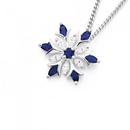 Silver-Dark-Blue-Cubic-Zirconia-Snowflake-Pendant Sale