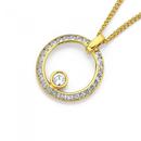 9ct-Cubic-Zirconia-Floating-in-a-Circle-Pendant Sale