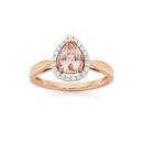 9ct-Rose-Gold-Morganite-Diamond-Ring Sale