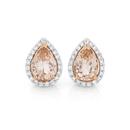 9ct-Rose-Gold-Morganite-Diamond-Stud-Earrings Sale