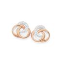 Silver-Rose-Gold-Plate-CZ-Knot-Earrings Sale