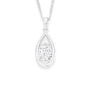 Silver-Large-Oval-CZ-In-Open-Cage-Pendant Sale