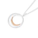 Silver-Rose-Gold-Plate-Double-Circle-Pendant Sale