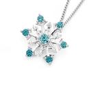 Silver-Blue-Crystal-Snowflake-Pendant Sale