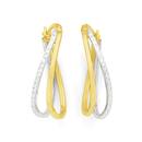 9ct-Two-Tone-Diamond-Cut-Hoop-Earrings Sale