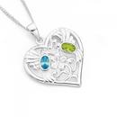 Silver-Aqua-Green-CZ-Twin-Hummingbird-Pendant Sale