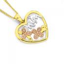 9ct-Gold-Tri-Tone-Diamond-Mum-Flowers-in-a-Heart-Pendant Sale