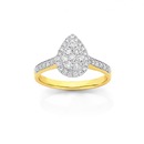 9ct-Gold-Diamond-Pear-Shape-Ring Sale